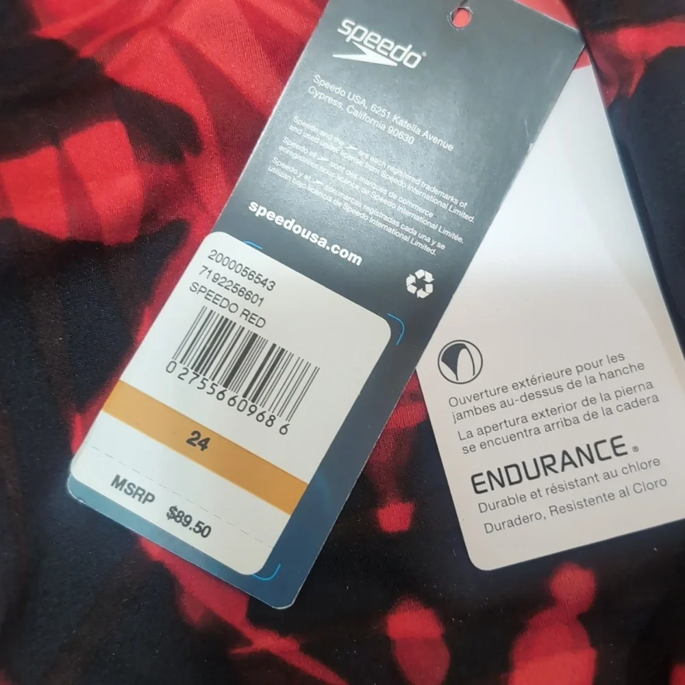 Speedo Red 24 Endurance+Reflected One Back Competition Swim Suit